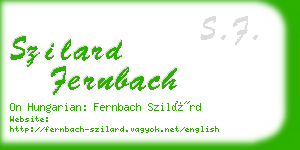 szilard fernbach business card